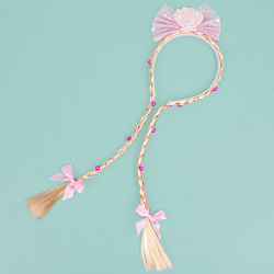 Праздничное украшение ободок "Косички" с бантиком