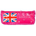 Пенал мягкий тубус "Darvish" ассорти с дополнительным карманом + аппликация "британский флаг"