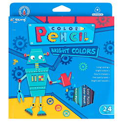 Карандаши 24цв трехгранный корпус "Роботы"