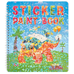 Раскраска с наклейками на гребне "Динозавры"