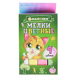 Мелки цветные  4шт "Darvish" прямоугольные