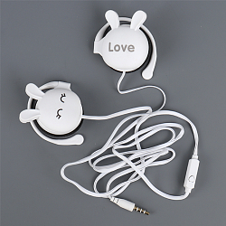 Наушники "Зайки" накладные проводные с микрофоном белые