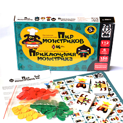 Настольная игра 2в1 "Пир монстриков и приключения монстрика"