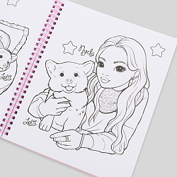 Раскраска на спирали "Стильные подружки"