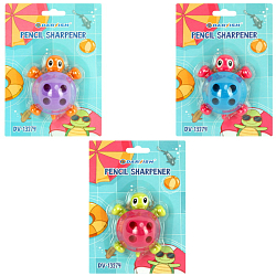 Точилка пласт. с подставкой для карандашей "Черепашка" ассорти