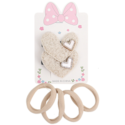 Аксессуары для волос в наборе (2 заколки-зажима+ 4резинки)