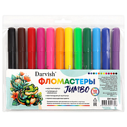 Фломастеры 12цв  "Весёлые зверята-2" Jumbo