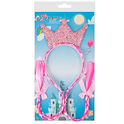 Праздничное украшение ободок "Косички" с короной