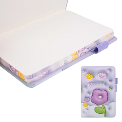 Блокнот А6  80л обложка "Цветы" с рисунком 3D эффект