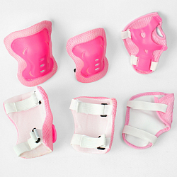 Комплект защиты розовый  (колени, локти, запястья)