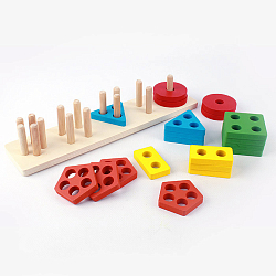 Сортер-пазл 5 фигур. Игрушка /дерево/