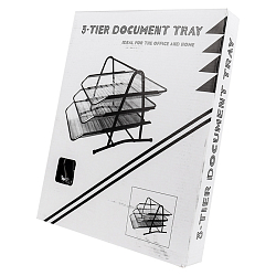 Лоток горизонтальный металлический 3 секции белый
