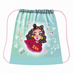 Сумка для сменной обуви, ткань Прикольная девчонка