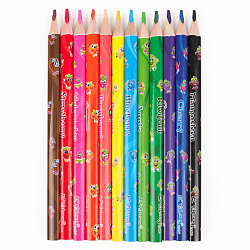 Карандаши 12цв трёхгранный jumbo корпус "Фруктовый мир"