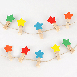 Прищепки декоративные деревянные  10шт/уп  "Звездочка" (набор)