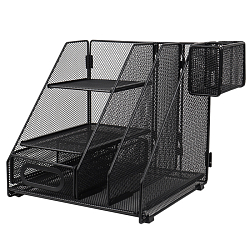 Лоток металлический 5 отделений + выдвижная полка+навесной органайзер цвет чёрный