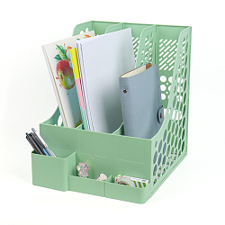 Лоток вертикальный 3 отделения с горизонтальными отсеками оливковый