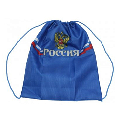 Мешок для обуви 1 отделение РОССИЯ (синий фон) (МО-0818) 340х430