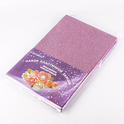 Набор пластичной замши с блёстками фиолетовая А4 10л (фоамиран)