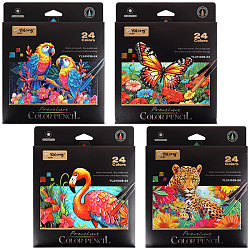 Карандаши 24цв круглый корпус "Дикий мир"