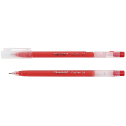 Ручка гелевая красная корпус прозрачный