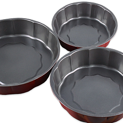 Формы для запекания круглые рифленые 3 шт. D-20,24,28см в наборе
