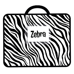Папка детская с ручками А4 пласт. с рисунком на молнии  Zebra