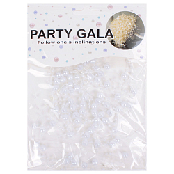 Праздничное украшение "Бусы на леске" белые