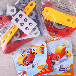 Конструктор 2в1 57 деталей,отвёртка,стикеры,инструкция