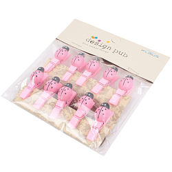 Прищепки "Божья коровка" декоративные деревянные 10 шт в наборе розовые