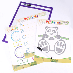 Папка  "Пиши-стирай" с бумажным вкладышем "Darvish" А4 на кнопках