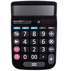 Калькулятор настольный 12 pазр.  "Darvish" двойное питание 160*106*18,5мм