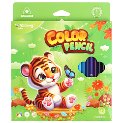 Карандаши 24цв трехгранный корпус "Весёлые животные"