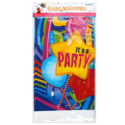 Праздничное украшение скатерть 180*108см "Happy birthday" полиэтиленовая ассорти