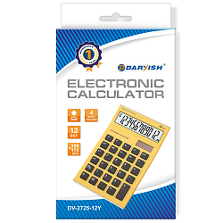 Калькулятор настольный 12 разр.  "Darvish" 109*174*26мм  жёлтый