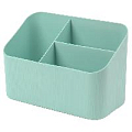 Органайзер настольный пластиковый 3 отделения светло-бирюзовый