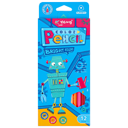 Карандаши 12цв трёхгранный корпус "Роботы"