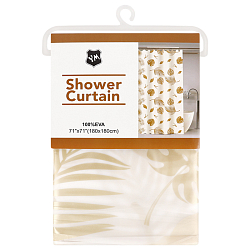 Шторка для ванной с кольцами 180*180см ассорти