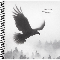 Книжка записная 158*158мм 48л  Птица в тумане  пластиковая обложка, цвет. спираль