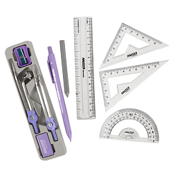 Готовальня 10 предметов "XO mate" в метал. футляре