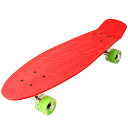 Скейтборд светящийся  67*18 см красный