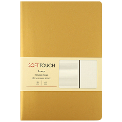 Книга для записей  А5 80л Soft Touch Винтажное золото об иск. кожа  ком. блок (в лин.,в точ.без лин)