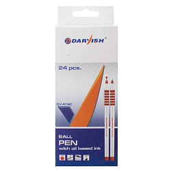 Ручка  шар. красная на масляной основе "Darvish" корпус белый с резиновым держателем