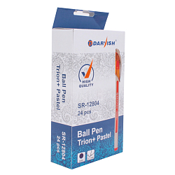 Ручка шар. синяя Trion+ Pastel  корпус трехгранный soft touch цвет ассорти