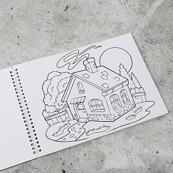 Альбом для рисования 24л + 6л раскраска "Сказочный домик" на гребне