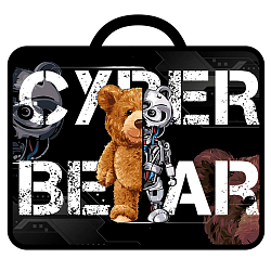 Папка детская с ручками А4 пласт. с рисунком на молнии CYBER BEAR