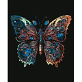 Рисование по номерам на чёрном холсте 40*50см  "Бабочка"