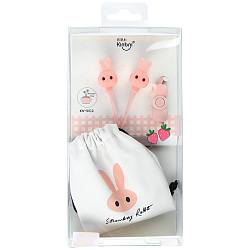 Наушники "Зайцы" вакуумные проводные с микрофоном в чехле