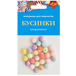 Бусинки бархатные декоративные,  10 мм., в ПЭТ-упаковке