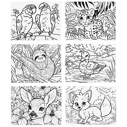 Альбом для рисования  24л + 6л раскраска "Весёлые животные" на гребне